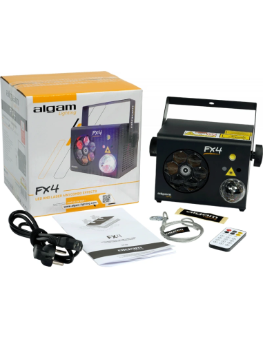 ALGAM LIGHTING FX-4 - Projecteur à effets 4-en-1 roue de gobos LED, Ma