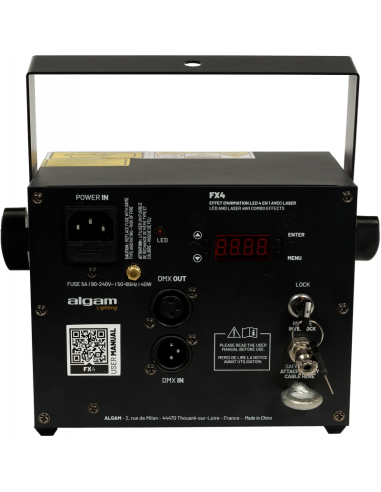 ALGAM LIGHTING FX-4 - Projecteur à effets 4-en-1 roue de gobos LED, Ma