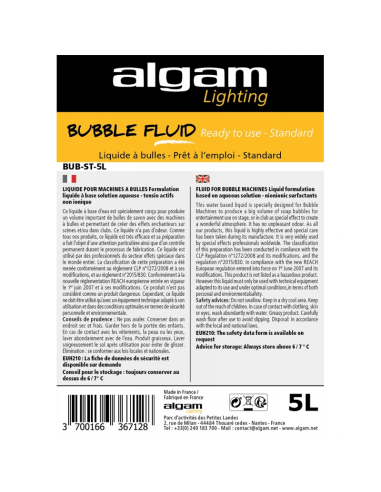 Algam Lighting BUB-ST-5L - Liquide bulles 5 L