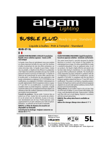 Algam Lighting BUB-ST-5L - Liquide bulles 5 L