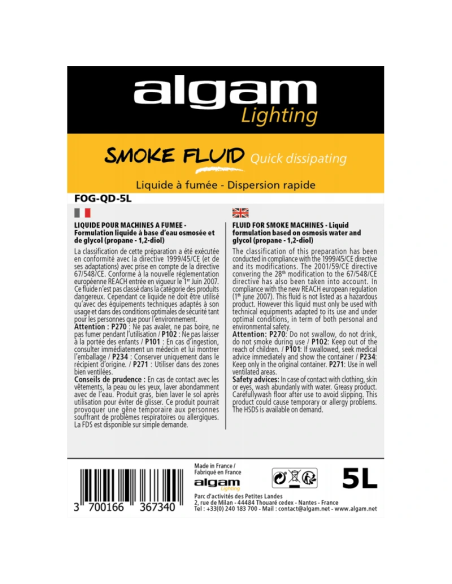 Algam Lighting FOG-QD-5L - Liquide fumée 5 L