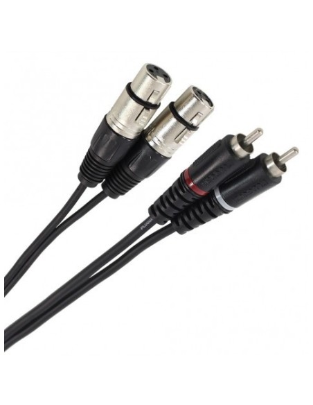 PLUGGER CÂBLE BRETELLE XLR FEMELLE 3B – RCA Mâle 3m Easy