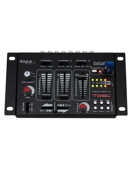 IBIZA DJ21USB-MKII – Table de mixage à 4 voies - 7 canaux avec lecteur USB