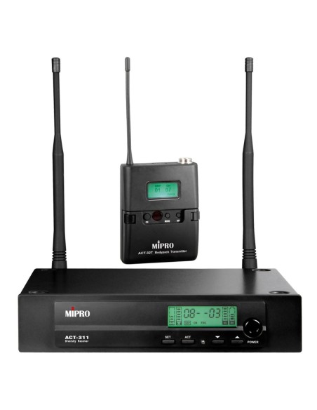 MIPRO ACT311II + ACT32T – Emetteur sans fil UHF + récepteur pour micro casque ou cravate