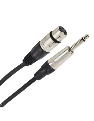 PLUGGER – Câble XLR Femelle 3 broches / Jack Mâle Mono 6.35mm 1.50 mètres