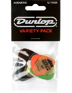 DUNLOP PVP112 – Médiator variety Pack Acoustic sachet de 12