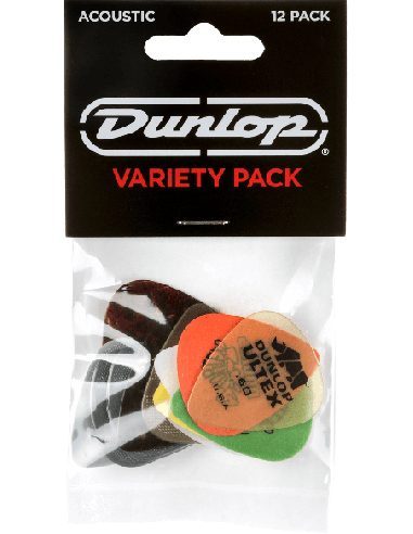 DUNLOP PVP112 – Médiator variety Pack Acoustic sachet de 12
