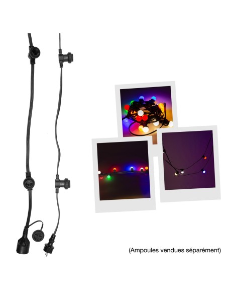 MAC MAH SL20-10M IP – Guirlande de 10M IP44 avec 20 emplacements pour ampoules E27