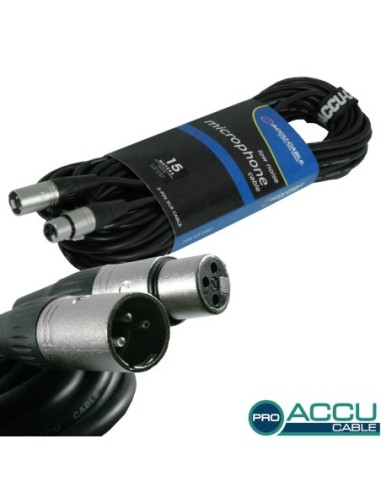ACCUCABLE AC-PRO-XMXF/15 XLR. Cordon xlr mâle / xlr femelle 15M.