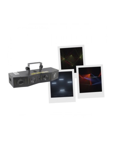 BOOMTONE DJ QUATTRO MOON STAR – Jeu de lumière combiné 3 en 1 avec LED puissantes laser et strobe