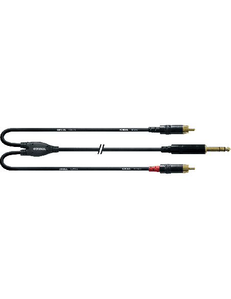CORDIAL CFY3VCC – Câble jack 6.35 stéréo mâle- /2 rca 3M