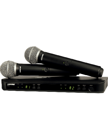 SHURE BLX288E-PG58-M17 – Micro HF complet double - Emetteur main PG58 - Bande M17