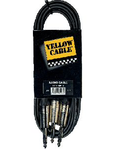 YELLOW CABLE K05-3. Câble 2 jacks mono mâle / 1 jack stéréo mâle 3M