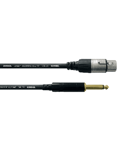 CORDIAL CCM10FP – Câble microphone asymétrique - XLR femelle/Jack mâle mono - 10M