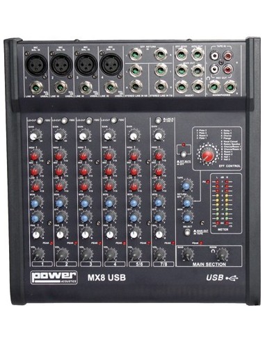 MX 8 USB Table de Mixage 10 Entrées avec USB