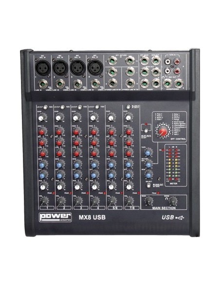 MX 8 USB Table de Mixage 10 Entrées avec USB