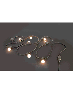 IBIZA LEDSTRING-WH – Guirlande lumineuse guinguette 10m 20 ampoules led intérieur/extérieur IP44 blanc chaud