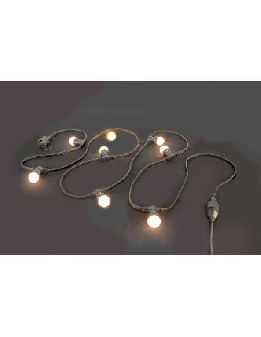 IBIZA LEDSTRING-WH – Guirlande lumineuse guinguette 10m 20 ampoules led intérieur/extérieur IP44 blanc chaud