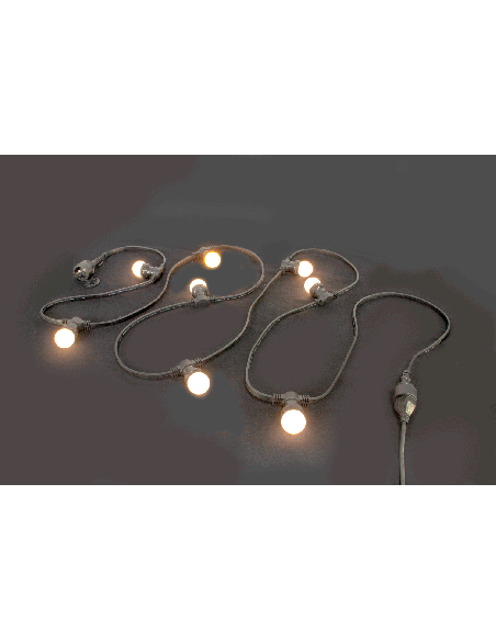 IBIZA LEDSTRING-WH – Guirlande lumineuse guinguette 10m 20 ampoules led intérieur/extérieur IP44 blanc chaud